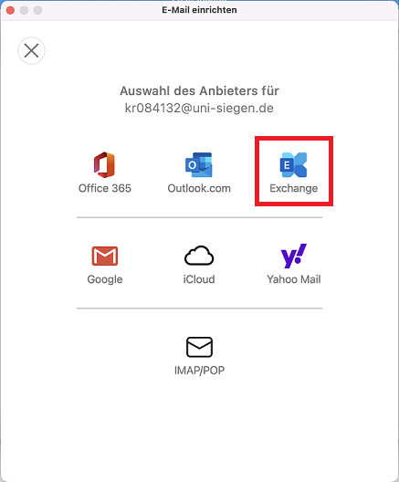 Screenshot Outlook