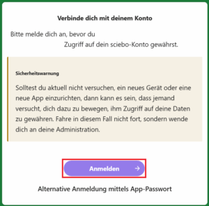 Screenshot Sciebo