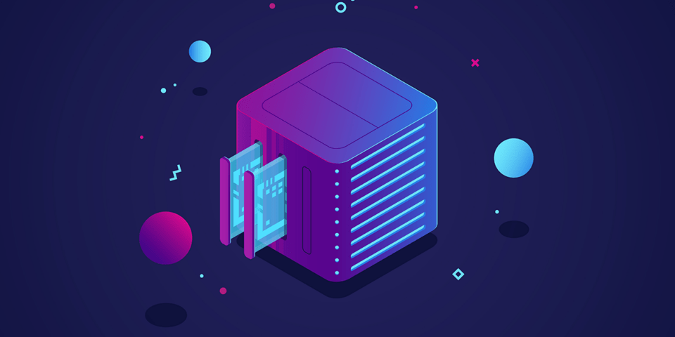 Web hosting and virtual server room icon, datacenter and database cloud storage