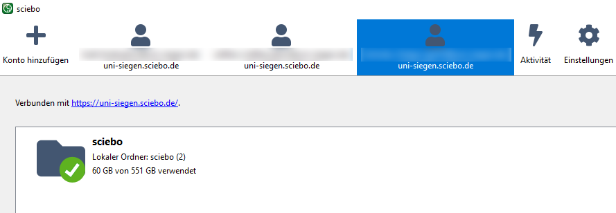 Screenshot sciebo