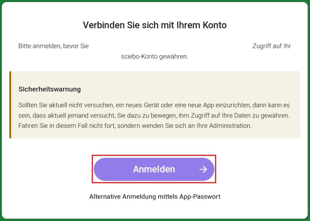Screenshot Sciebo