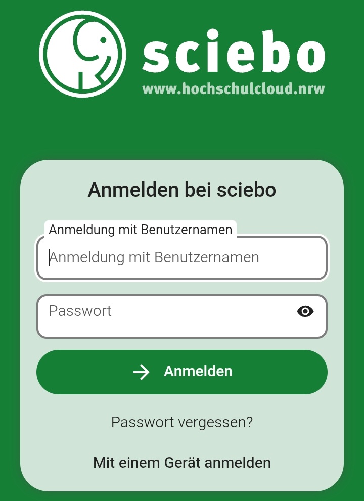 Screenshot Sciebo